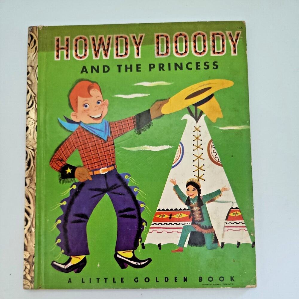 Vintage 1952 Howdy Doody‎ and the Princess Little Golden Book 1st Edition 50s U7